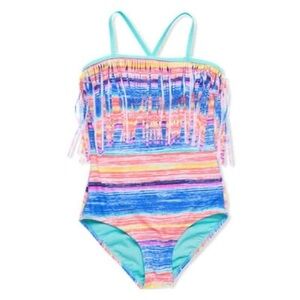 ❤️ 🆕 Gossip Girl's Neon Lights Fringe One-Piece Swimsuit size 7